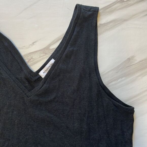 NWOT Nordstrom | Black Knit V Neck Stretchy Comfy Sleeveless Maxi Dress M - Picture 6 of 8